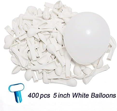 400 Pack White Balloons, 5 Inch White Latex Balloons Helium Balloons Party Decorations Supplies - Image 2
