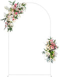 Wokceer 8FT Arch Backdrop Stand White Metal Wedding Arch Backdrop Stand by Wokceer