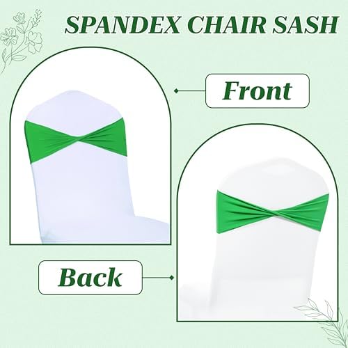 MDS Pack of 100 Spandex Chair Sashes Without Slider Buckles – Light Green - Image 4