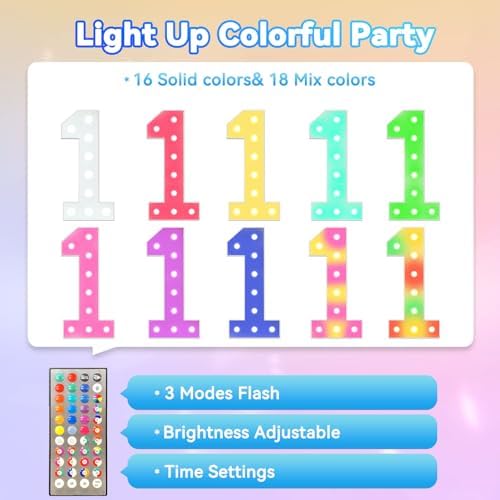 Ledido 4FT Marquee Light Up Numbers, 34 Colors Changing Marquee Numbers 4 Feet Tall with Remote, Big Numbers for Party Wedding Graduation Birthday Decoratoons, Large Light Up Number 6 - Image 2