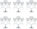 6 Pcs Silver 3-Arm Heart Tea Light Candle Holder - Crystal & Metal Wedding Centerpiece Decor, Sparkling Table Decor for Anniversaries/Romantic Tabletop Home/Dinner Party/Events by kehail