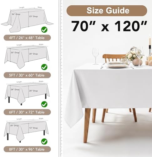 Fitable 6 Pack Tablecloths for Rectangle Table, 70 x 120 Inch, Hunter Green - Image 3