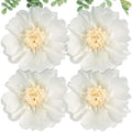 SUNBEAUTY 4 Pcs 20" White Giant Paper Flowers Large Crepe Tissue Artificial Paper Flowers Decorations for Wedding Party Wall Table Birthday Baby Shower Bridal Nursery Room Tea Party Backdrop Decor by SUNBEAUTY