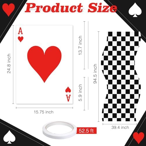Reallnaive 4 Sets Casino Party Decor Ace Poker Yard Sign and Runway Carpet - Image 2