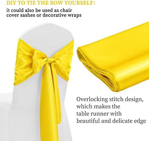 12 Pack Yellow Satin Table Runner 12 x 108 Inch Long Premium Table Runners for Wedding Party Events Decoration, Birthday Parties, Banquets Decorations, Graduations, Engagements - Image 3