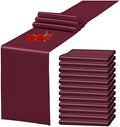 12 Pack Burgundy Satin Table Runner 12 x 108 Inch Long Premium Table Runners for Wedding Party Events Decoration, Birthday Parties, Banquets Decorations, Graduations, Engagements by YMHPRIDE