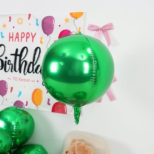 12PCS Metallic Green Round Foil Balloons 22" 15" 10" Large Chrome Green Balloon - Image 5