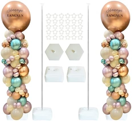 LANGXUN 2 Sets Balloon Column Stand Kits, Adjustable 6ft by LANGXUN