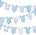 Pre-Strung Boy Blue Bodysuit Decoration Banner, Baby Shower Sign,Blue Jean Baby Shower Decor Bunting Girl by Unknown