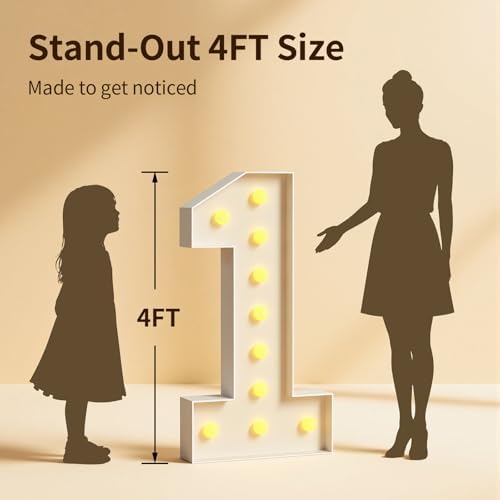 Imprsv Marquee Numbers 4FT Large Light Up Numbers 50 Birthday Decorations - Image 6