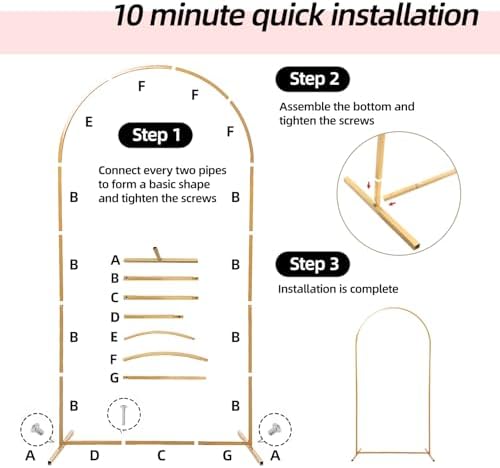 7.2 FT Arch Backdrop Stand and Cover Set for Wedding Party Decor - Image 3