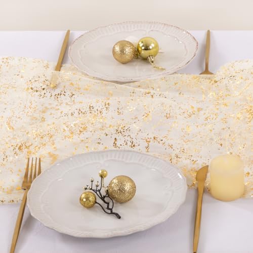 Gold Gauze Table Runner Glitter Fall Wedding Birthday Party Table Decor - Image 5