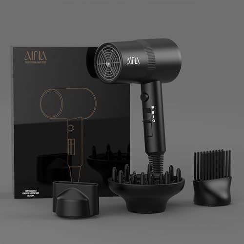 AINA Hair Dryer with Diffuser,Comb Full-Featured Blow Dryer 110V(Black) - Image 5