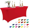 IVAPUPU 4FT Table Cloth for Rectangular Spandex Red Table Cover by IVAPUPU