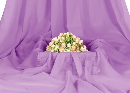 80 Yard Chiffon Fabrics, 44" Wide, Lightweight, Sheer – Lavender - Image 2