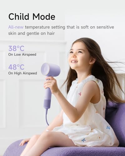 Laifen SE 2 Diffuser Hair Dryer for Women, 21.5m/s Air Speed, Purple - Image 6