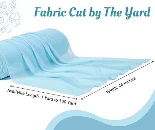 20 Yard Chiffon Fabrics, 44" Wide, Lightweight, Sheer – Aqua Blue - Image 4