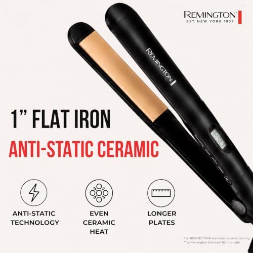 REMINGTON 1" Anti-Static Hair Straightener, Professional Ceramic Flat Iron - Image 2