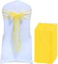 MDS Pack of 300 Organza Chair Sashes for Wedding & Event Décor – Yellow by MDS