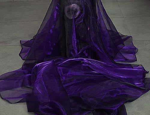 55 Yard Organza Fabric 44" Wide for Wedding Event Décor - Cadbury Purple - Image 3