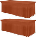 Smiry 2 Pack Spandex Elastic Fitted Table Cloth Skirt for 6FT Table by Smiry