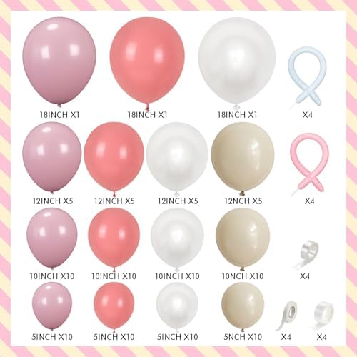 Pink White Balloon Arch Bow Coquette Birthday Decoration Bridal Baby Shower - Image 4