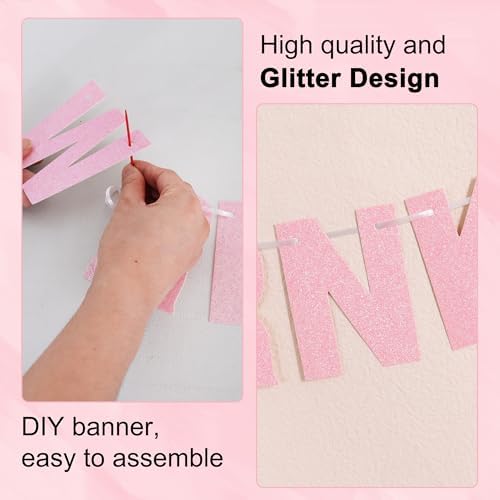 BEISHIDA Glitter Light Pink 116 Pc A-Z DIY Letter Custom Banner Party Decor - Image 2