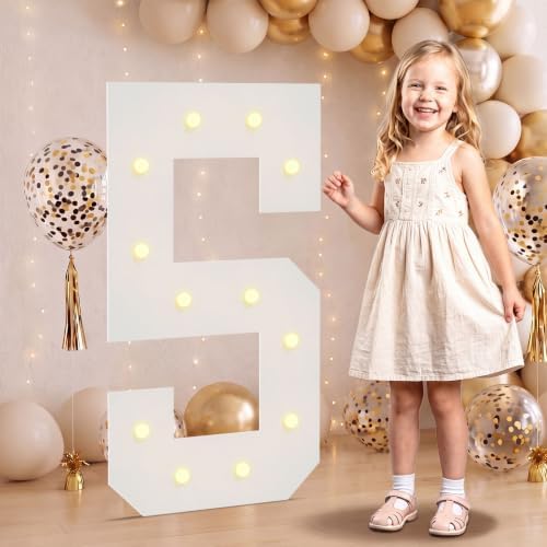 Large 2.4FT Marquee Light Up Numbers 5 for Party Decorations by NANXU