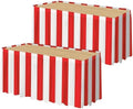 Fovths 2 Packs Red and White Striped Table Skirt Circus Table Skirt Carnival Theme Party Decorations Circus Tables Decorations for Concession Stand Holiday Party Supplies, 14 ft x 30 inch by Fovths