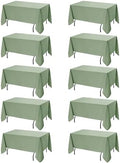 10-Pack Sage Green Tablecloths for Rectangle Tables, 70 x 120 in by DailySet