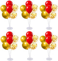 6 Set Balloon Stand Kit for Table Centerpieces With Balloon and Base Party Decorations for Birthday Wedding Retirement Graduation Baby Shower (Red Gold) by Unknown
