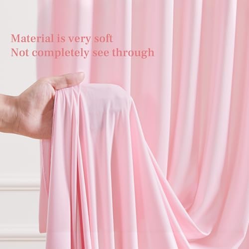 8x10FT Baby Pink Backdrop Curtains for Wedding Parties, Wrinkle Free Polyester Photography Backdrop Drapes for Wedding Baby Shower Birthday Parties Stage Background Stand Decorations 4x10ft,2 Panels - Image 6
