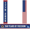 Peryiter 3 Pcs 250th Anniversary Patriotic Banner Garden Flag Porch Sign by Peryiter