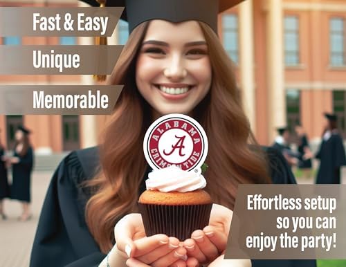 Alabama Crimson Tide Cake Topper & Party Decorations, Roll Tide 42 Pcs - Image 3