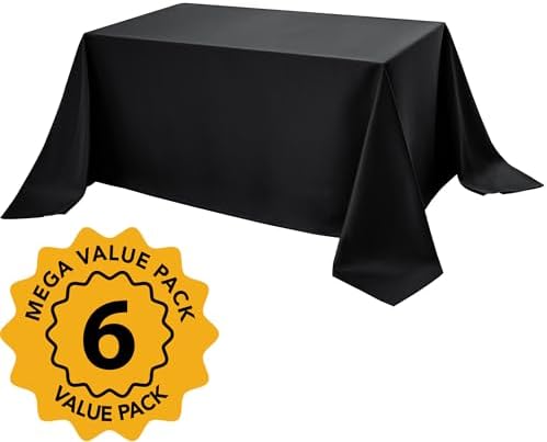 6-Pack Black Tablecloths for Rectangle Tables, 90 x 156 Inches - Image 2