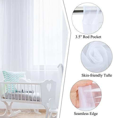 20ft X 10ft White Tulle Backdrop Curtain for Parites, Sheer Backdrop Curtains Fabric Drapes for Wedding Ceremony Arch Party Stage Decorations - Image 2