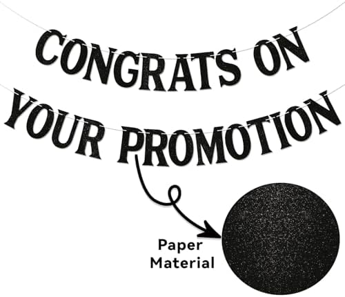Congrats on Your Promotion Banner - Look at You Getting Promoted Party Decorations, Job Promotion Decor, Congratulations Decoration Supplies, So Proud of You Black - Image 3