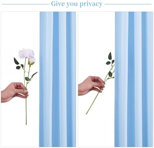 4 Panels Baby Blue Backdrop Curtain for Baby Shower Parties Wrinkle Free Light Blue Curtains Backdrop Drapes Fabric Decoration for Birthday Party Photography 20ft(W) x 10ft(H) - Image 6