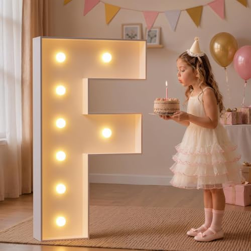 imprsv Large Marquee Letters, 3FT Light Up Letters F Sign for Party Decor by Letsmakeitimpressive
