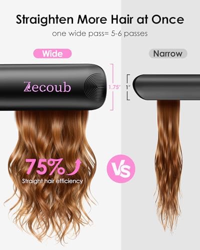 1.75" Wide Plate Hair Straightener for Thick Hair, Ionic Ceramic Flat Iron - Image 6