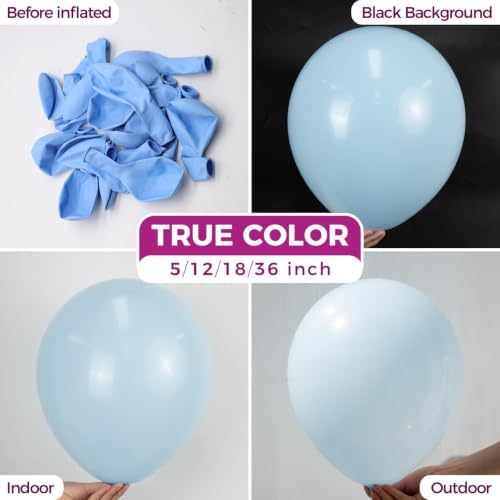 Pastel Blue Latex Party Latex Round Balloons 36 Inch 8 Pack - Image 2