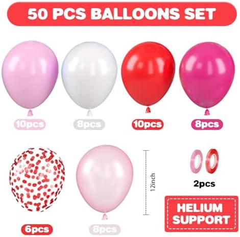 Valentine's Balloons, Pink Red for Engagement Valentine's Day Party Decor - Image 2