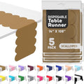 Gold Scallop Table Runner, Disposable Plastic, 5 Pack, 14x108in by Swanoo