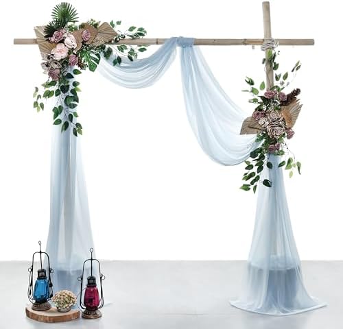 Pack of 2 Wedding Arch Drape Panel Fabric 30" x 100ft - Baby Blue - Image 2