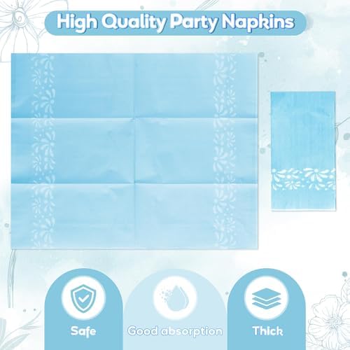 96Pcs Blue Platos De Barro Mexicanos Cielito Lindo Terracotta Clay Party Plates Supplies Tableware Decorations Disposable Paper Plates Napkins Forks for Birthday Baby Shower, Serves 24 - Image 4