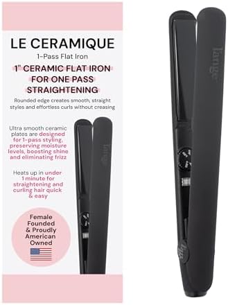 L'ANGE HAIR Le Ceramique 1-Pass Flat Iron Hair Straightener | Fast Heating Ceramic Flat Iron | Best Hot Tools Professional Hair Straightener to Lock in Moisture & Shine | (Black) by LANGEHAIR