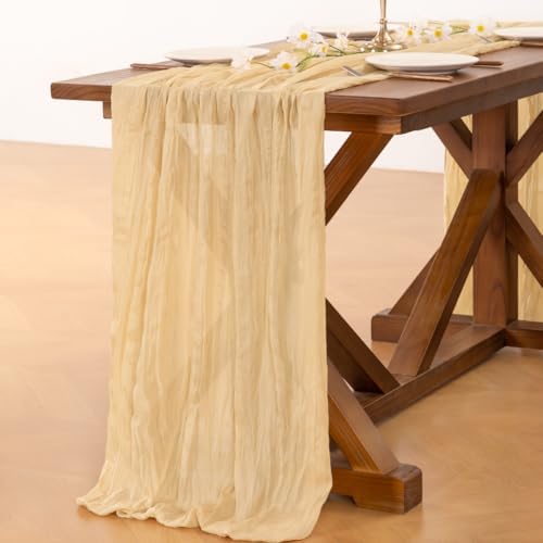 Cheesecloth Table Runner Fall Boho Wedding Birthday Party Home Decor - Image 4