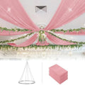 Ceiling Drapes Hanging Kit Dusty Rose Ceiling Drapes 6 Panels 5x10ft with 12 Inch Ceiling Drapes for Weddings Ceilings Draping Canopy Hoop Wedding Arch Draping Fabric for Banquet Party Decor by ROMANKAS