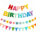 CANREVEL 3 PCS Pre-Strung 3D Birthday Banner Decorations, Rainbow Flower by CANREVEL