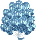 PartyWoo Metallic Light Blue Balloons 50pcs Metallic Baby Blue Color by PartyWoo